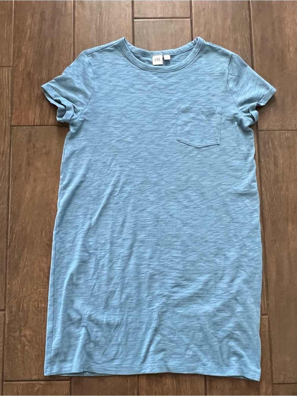 GAP Casual T Shirt Dress 100% Cotton Cornflower Blue with Pocket size XS